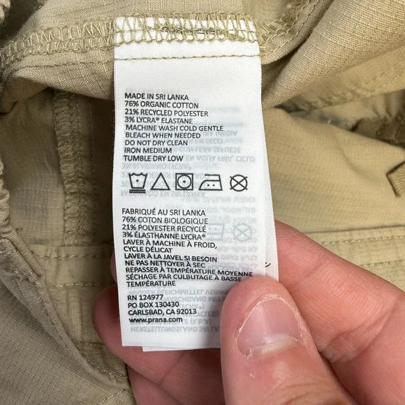 Prana Pants Women 4 Beige Palisades Ripstop Utility Cargo Elastic Waist Hike NEW - Picture 7 of 11